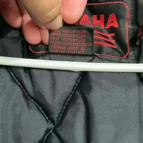 Yamaha Size M Men's Racing Snowmobile Nylon Jacket Quilted Lining Retro Vintage - Picture 5 of 5